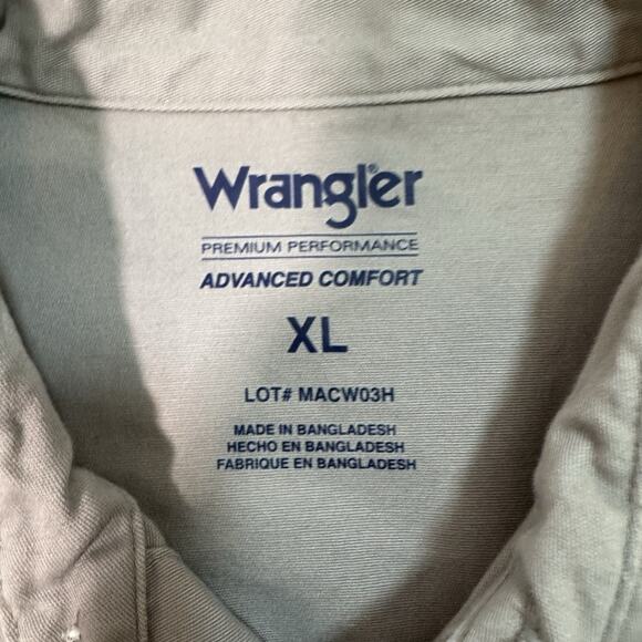 Vintage WRANGLER‎ gray cotton Pearl Snap Button Western long sleeve shirt XL - Picture 7 of 8